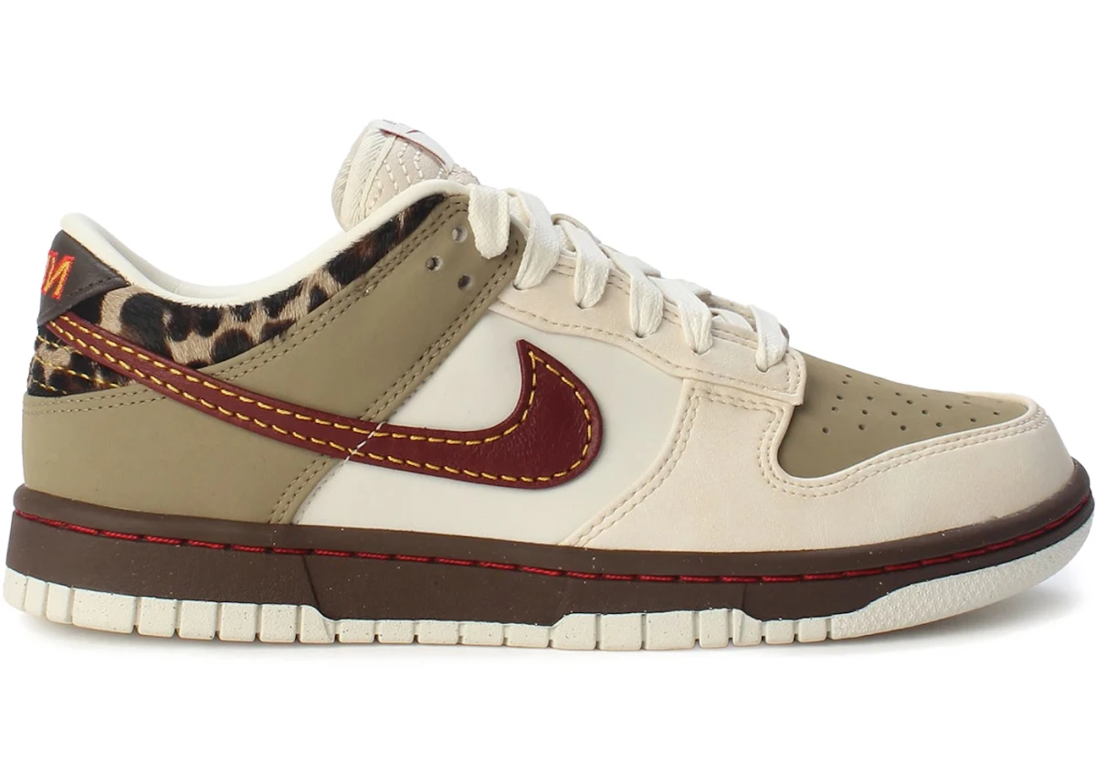 Nike Dunk Low Retro Khaki Team Red Pearl White (Femmes