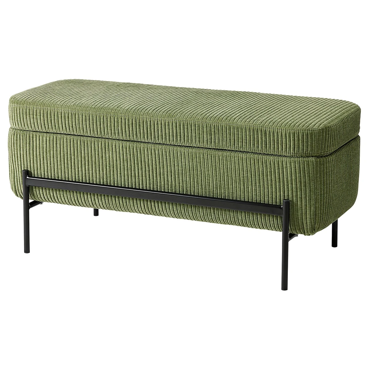 VALTORP Banquette - avec rangement/Samsala vert-jaune foncé 103 cm