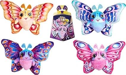 Simba 105951575 – Fluffyfly Papillon à Gonfler (30 cm) – Doudou Gonflable avec Yeux Arc-en-Ciel et Effet Surprise – Peluche Douce pour Enfants à Partir de 3 Ans