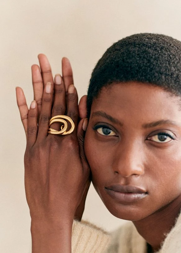 Bague Gina - Doré - Laiton majoritairement recyclé - Sézane