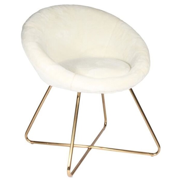 Fauteuil imitation fourrure Aurea Autres Blanc