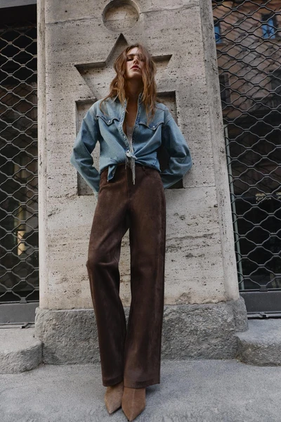 PANTALON EFFET DAIM