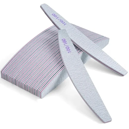 Vonsera Limes a Ongles Professionnelles 20 Pièces, Double Face Lime à Ongles 100/180 Grain, Réutilisable pour Manucure Gel, Capsules Ongles, Kit Onglerie Matériel Pro