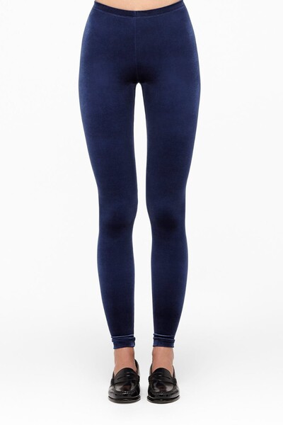 Legging Velours Bleu Nuit Blue Velvet | Pattes De Velours Paris