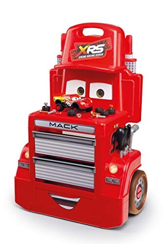 Smoby - 360215 - Cars XRS - Servante Mack Truck - + Accessoires et Voiture Flash Mc Queen