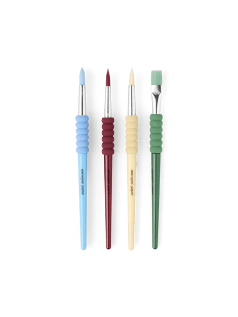 Kit de pinceaux | Polystyrène/polyuréthane/nylon. Lot de 4. | Multi