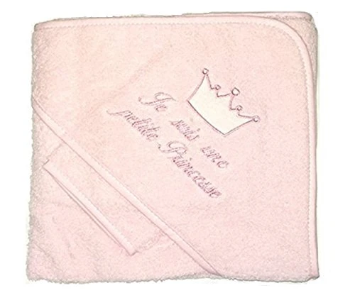 NISSANOU ® Serviette Cap Sortie de bain bébé idée cadeau naissance bébé maternité ou idée annonce de grossesse (ROSE)