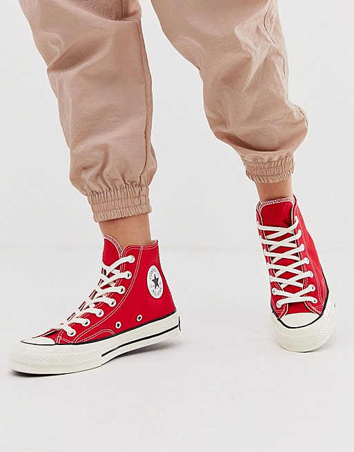 Chaussettes style basket converse rouge