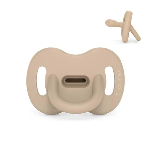 Suavinex, Sucette Tout Silicone pour Nouveau-nés, pour Bébé 0/6 Mois et Naissance, avec Tétine Symétrique SX Pro, Réversible, Super Douce et Souple, Idéal pour Dormir, Irish Cream