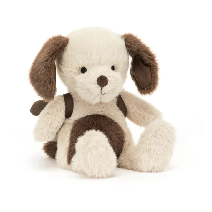 Peluche Chiot avec sac à dos | Beige