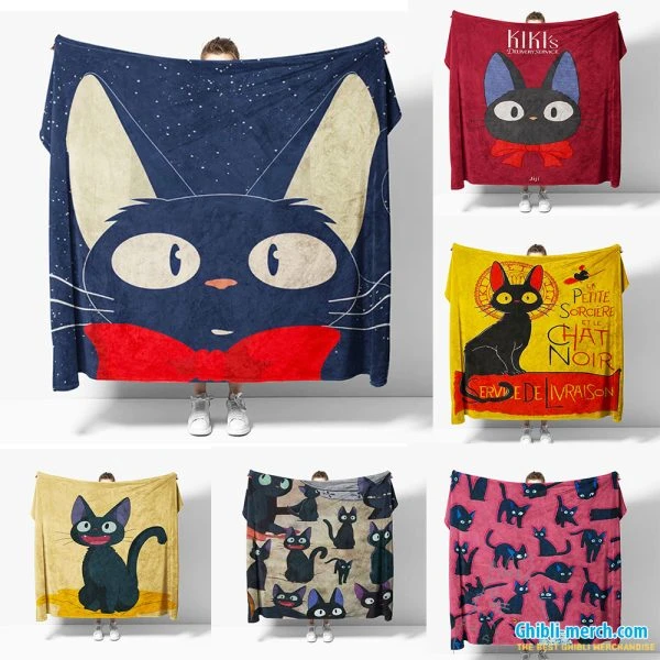Jiji Blanket (Ghibli Jiji Cat) HOT Pick 2024 X 10 Colors For Sales | Ghibli Merch Store