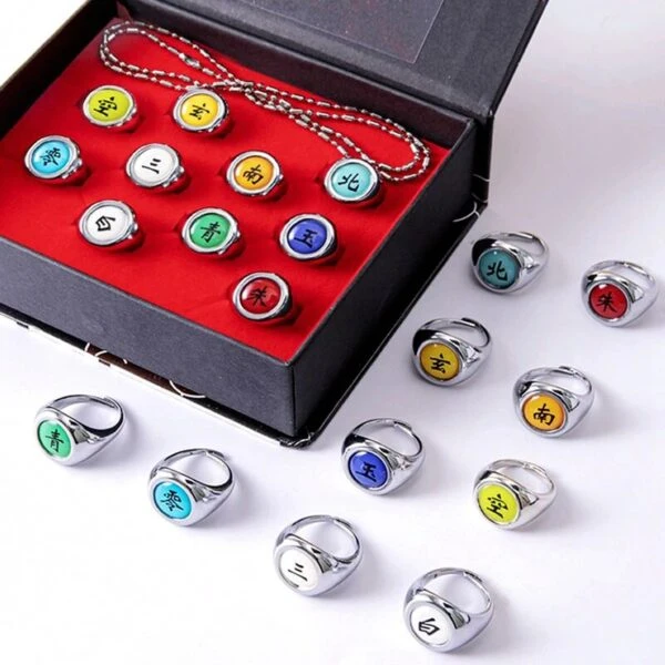 Naruto Akatsuki Ring Set (Complete Box) Full Box HOT New #1 | Naruto Merch Store - Naruto Universe