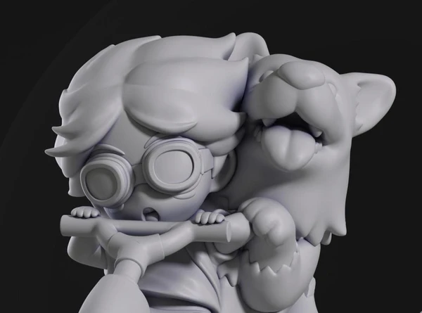 Chibi Ein & Edward - Cowboy Bebop | Garage Kit Résine Haute Définition 14K | Version Chibi Collectible | NomNom Figures