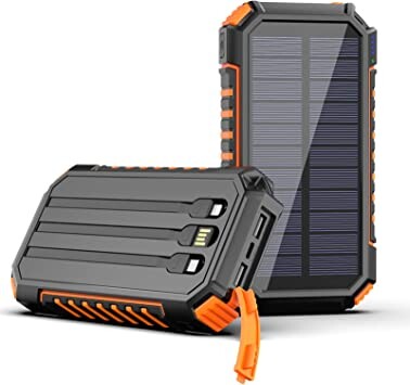 Riapow Power Bank Solaire 26800mAh - Portable Batterie Externe USB C Charge Rapide Chargeur à Secours 3 Câbles Intégrés & Lampe de Poche LED pour Camping en Plein air Smartphones : Amazon.fr: High-Tech
