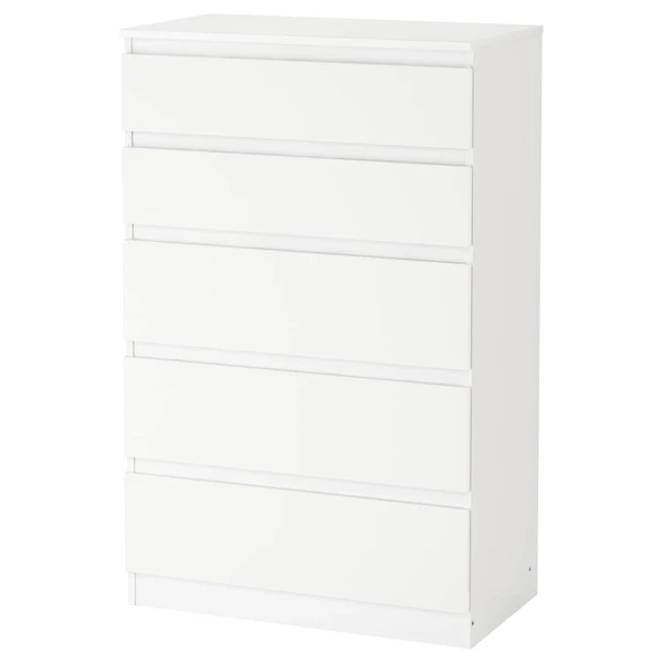 KULLEN Commode 5 tiroirs - blanc 70x112 cm
