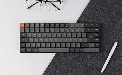 Keychron K3 QMK Clavier Mécanique sans Fil Ultra-Fin, Disposition 75% Programmerbar, Commutateurs Banane, Rétroéclairage LED Blanc, Bluetooth5.2 pour Mac/Windows/Linux, Disposition FR - Version 3