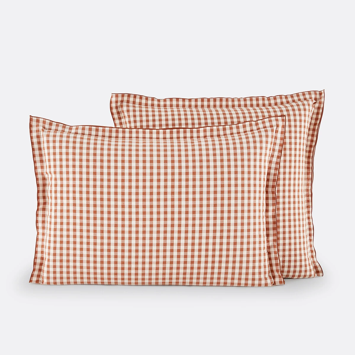 Taie d'oreiller coton seersucker, Cottage caramel