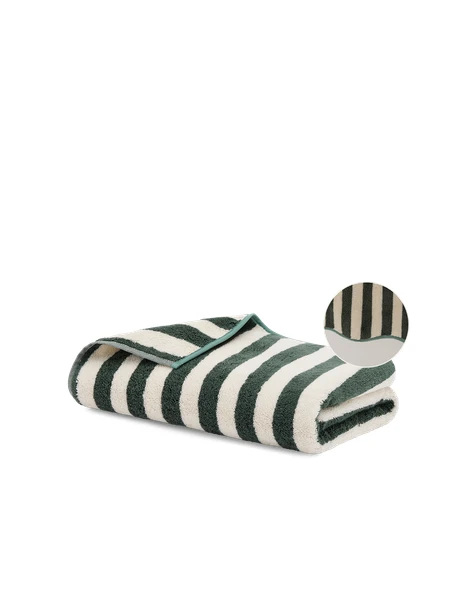 Serviette de toilette Wavy - Rayé Vert & Bleu