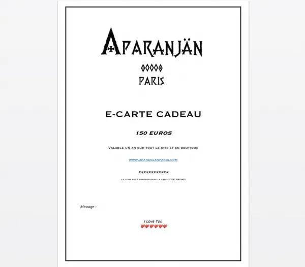 E-CARTE CADEAU À PARTIR DE 20€