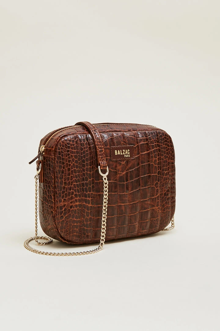 Sac César cognac embossé