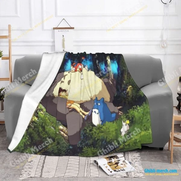 Totoro Fleece Blanket Lightweight For Sale - Ghibli Merch Store - Official Studio Ghibli Merchandise