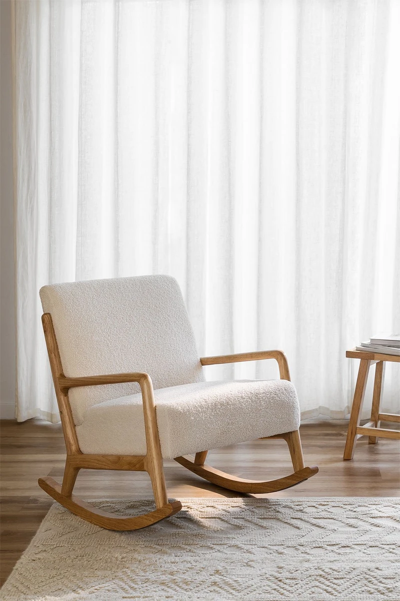 Chaise berçante en Chenille Maylene