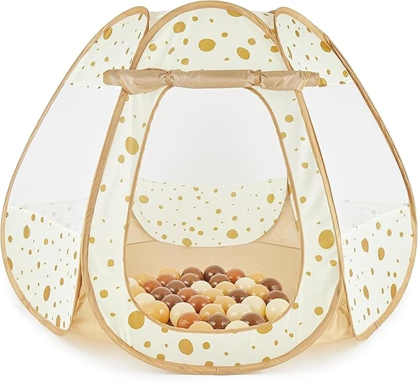 Bieco Tente Bebe Pop up Dots | 50 Balles incluses | Piscine a Balle pour Bébé | Tente Enfant Interieur | Tente Pop up Enfant Piscine à Balle Enfant Piscine Balle pour Bébé Tente a Balle Jeux Fille