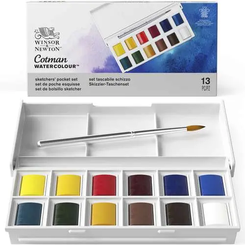 Coffret de poche Cotman Sketchers' Pocket Box de Winsor & Newton (12 1/2 godets) | Le Géant des Beaux-Arts - N°1 de la vente en ligne de matériels pour Artistes