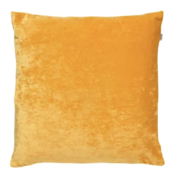 Housse de coussin jaune en velours-45x45 cm uni | Maisons du Monde