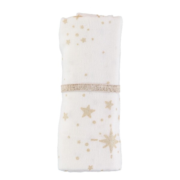 Lange Butterfly Stella en double gaze de coton 100x120 cm | Blanc