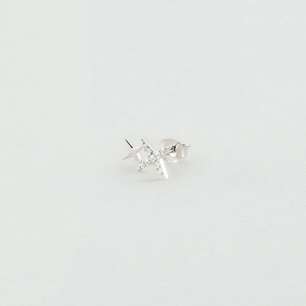 Piercing stud MIX & MATCH - Crystal / Silver