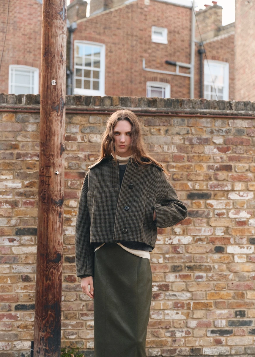 Veste laine pied-de-poule