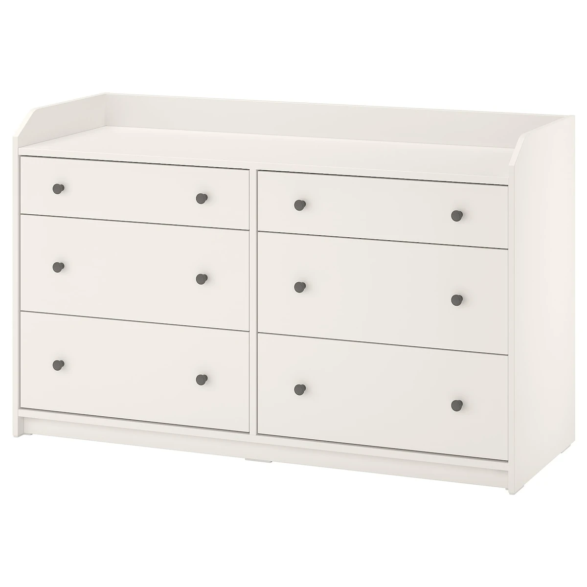 HAUGA Commode 6 tiroirs - blanc 138x84 cm