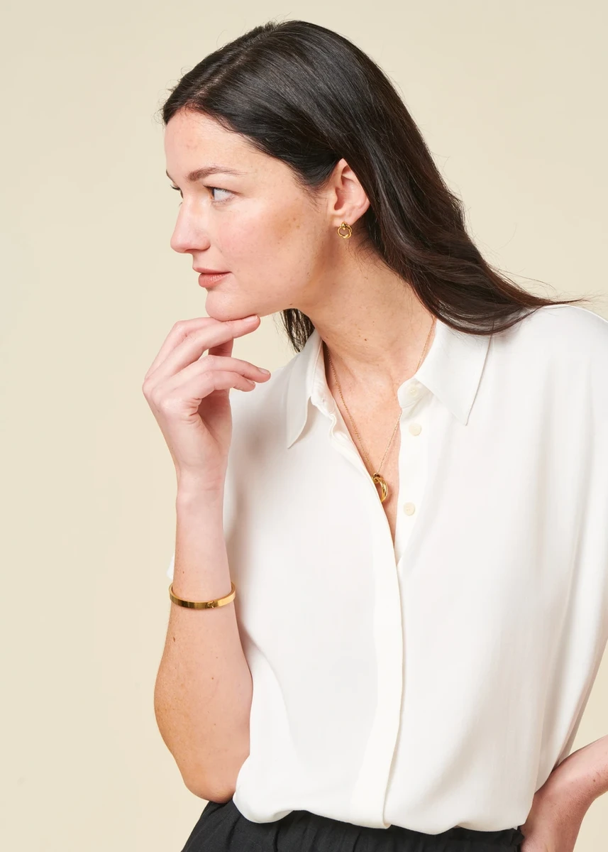 Chemisier en ecovero | blanc "larisaana off white" Armedangels