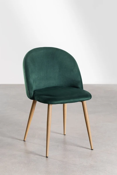 Chaise de salle à manger en velours Kana