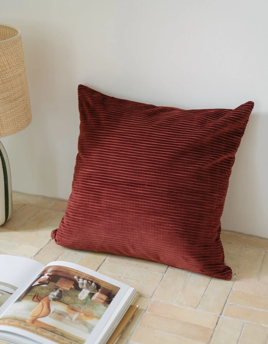 Housse de coussin carré Velours Côtelé