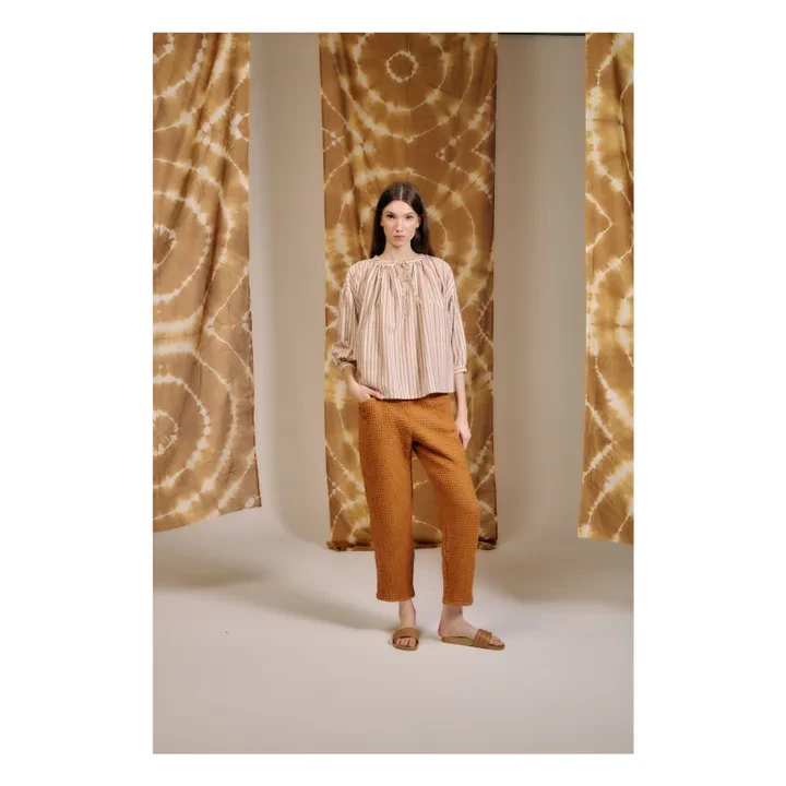 Blouse Cyclamen Rayée | Terracotta