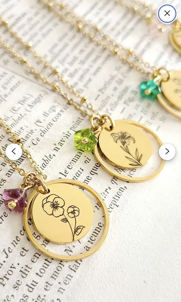 Collier fleur de naissance 