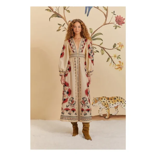 Robe Cashew Mandala | Blanc cassé