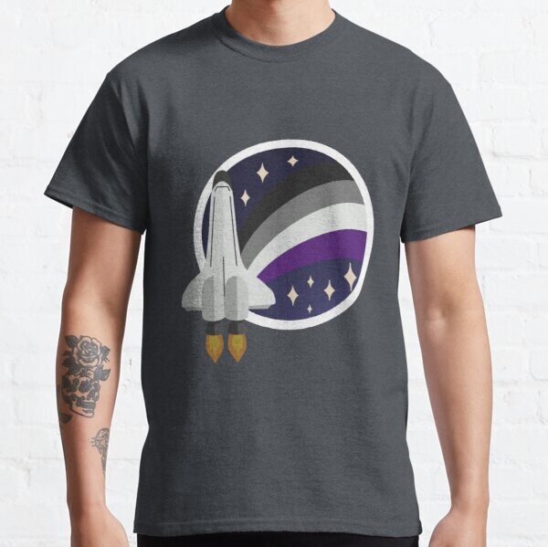 Retro Rocket - Drapeau de la fierté asexuée | T-shirt classique