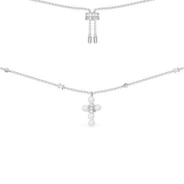 Collier Ajustable Croix - argent