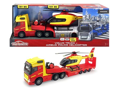 Camion avec Hélicoptère Police Majorette GS 35 cm