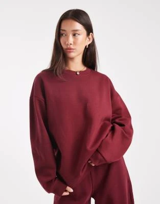 ASOS DESIGN - Ultimate - Sweat oversize à envers brossé - Bordeaux
