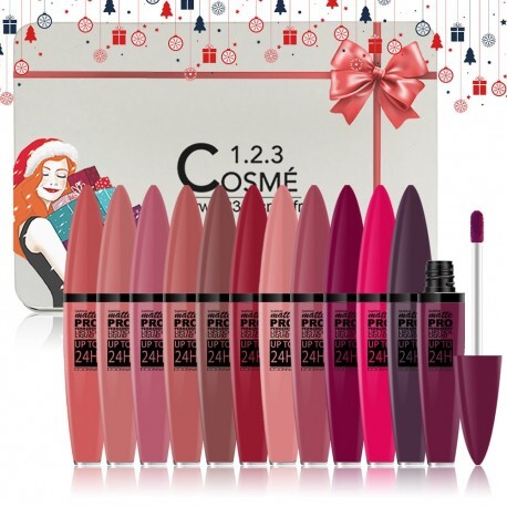 Coffret Noël Rouges à lèvres mats| Un coffret dans 1 boite en métal
