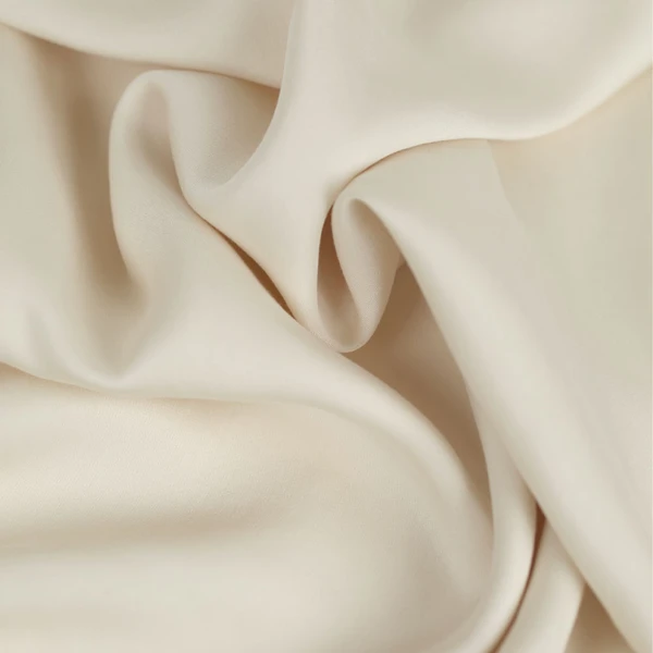 Tissu satin tencel ( Lyocell ) uni - écru | Pour couture de vêtements poids léger et fluide