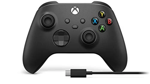 Xbox Manette sans fil Carbon Black avec Câble USB-C pour PC, Xbox Series X, Xbox Series S, Xbox One, Windows 10 &amp; 11, Android et iOS
