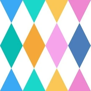 Cute rhombs - blue, pink, yellow and Fabric | Spoonflower