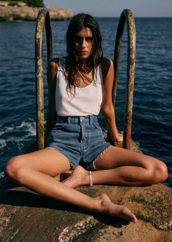 Short Le Summer - Bleu Denim - Coton biologique - textile biologique - Sézane