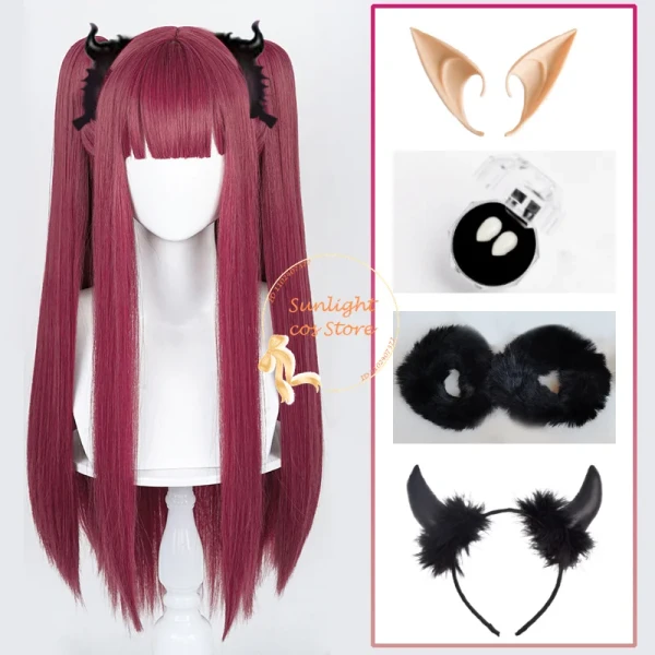 Haute qualité Anime Marin Kitagawa Cosplay perruque Rizu Kyun perruque Rose rouge queue de cheval pince Kitagawa Marin diable fête perruques + bonnet de perruque - AliExpress 200000532