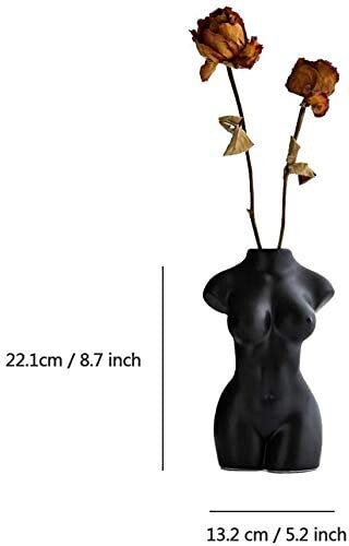 AMITD Vase Abstract - En céramique - Forme du corps - Pour les fesses - Style bohème - Noir